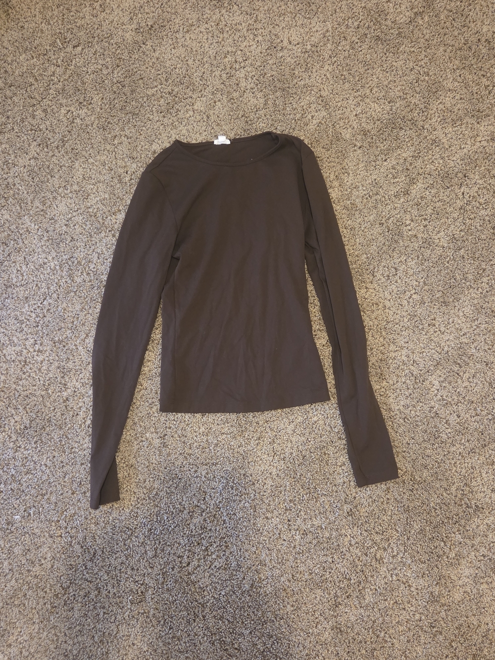 Garage Brown Long-Sleeve Crew Neck Top
